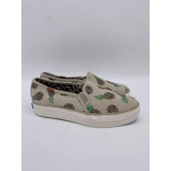 Keds $60 Trip Deck Natural Slip On Pineapple Sz 11 NIB! - Picture 2 of 4